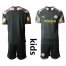 Manchester City Blank Black Goalkeeper Kid Soccer Club Jersey