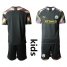 Manchester City Blank Black Goalkeeper Kid Soccer Club Jersey