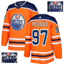 Adidas Edmonton Oilers #97 Connor McDavid Orange Home Authentic Fashion Gold Stitched NHL Jersey