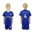 Chelsea #4 Fabregas Blue Home Kid Soccer Club Jersey