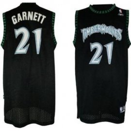 Minnesota Timberwolves 21 Kevin Garnett Black Swingman Jersey Cheap