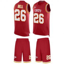 Nike Kansas City Chiefs #26 LeVeon Bell Red Team Color Mens Stitched NFL Limited Tank Top Suit Jersey