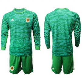 Argentina Blank Green Long Sleeves Goalkeeper Soccer Country Jersey