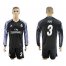 Real Madrid #3 Pepe Sec Away Long Sleeves Soccer Club Jersey
