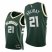 Nike Milwaukee Bucks #21 Jrue Holiday Womens 2021-22 75th Diamond Anniversary NBA Jersey Green Womens