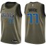 Mens Nike Dallas Mavericks #77 Luka Doncic Green NBA Swingman Salute to Service Jersey
