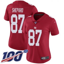 Nike New York Giants #87 Sterling Shepard Red Womens Stitched NFL Limited Inverted Legend 100th Season Jersey