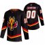 Calgary Flames Custom Black Mens Adidas 2020-21 Reverse Retro Alternate NHL Jersey