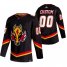 Calgary Flames Custom Black Mens Adidas 2020-21 Reverse Retro Alternate NHL Jersey