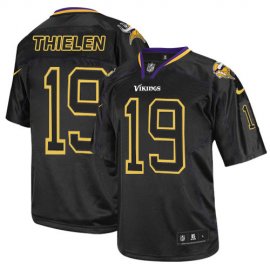 Nike Minnesota Vikings #19 Adam Thielen Lights Out Black Mens Stitched NFL Elite Jersey