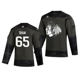 Chicago Blackhawks #65 Andrew Shaw Adidas 2019 Veterans Day Mens Authentic Practice NHL Jersey Camo