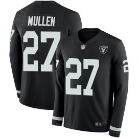 Nike Las Vegas Raiders #27 Trayvon Mullen Black Team Color Mens Stitched NFL Limited Therma Long Sleeve Jersey