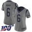Nike Los Angeles Rams #6 Johnny Hekker Gray Womens Stitched NFL Limited Inverted Legend 100th Season Jersey