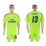 Real Madrid #13 K.Casilla Shiny Green Goalkeeper Soccer Club Jersey