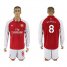 Arsenal #8 Ramsey Red Home Long Sleeves Soccer Club Jersey