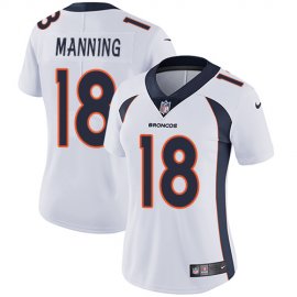 Nike Denver Broncos #18 Peyton Manning White Womens Stitched NFL Vapor Untouchable Limited Jersey