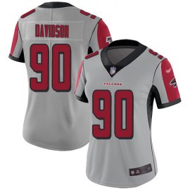 Nike Atlanta Falcons #90 Marlon Davidson Silver Womens Stitched NFL Limited Inverted Legend Jersey
