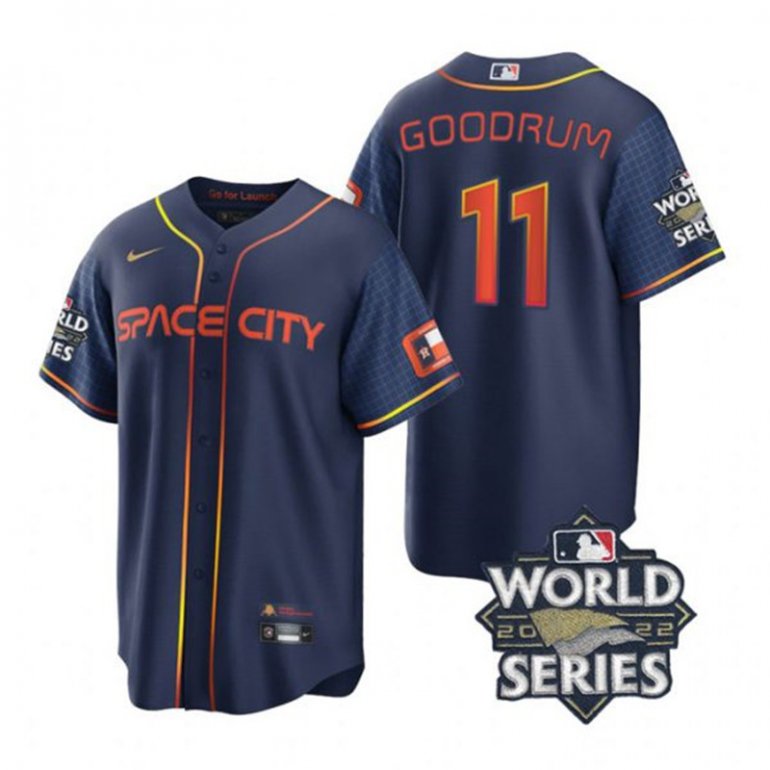 Astros 11 Niko Goodrum Navy Nike 2022 World Series City Connect Cool Base Jersey Astros 11 Niko Goodrum Navy Nike 2022 World Series City Connect Cool Base Jersey