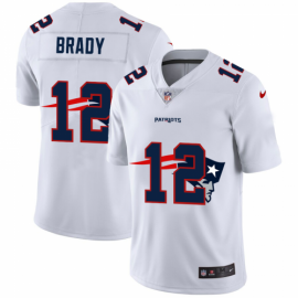 New England New England Patriots #12 Tom Brady White Mens Nike Team Logo Dual Overlap Limited NFL Jersey