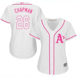 Oakland Athletics #26 Matt Chapman White/Pink Fashion Womens Stitched MLB Jersey