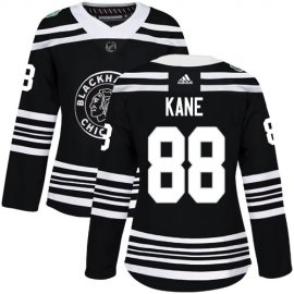 Adidas Chicago Blackhawks #88 Patrick Kane Black Authentic 2019 Winter Classic Womens Stitched NHL Jersey