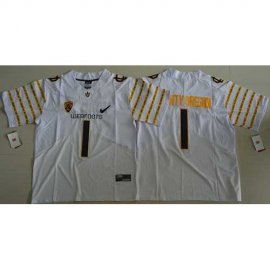 Oregon Ducks #1 Mighty Oregon White Webfoots 100th Rose Bowl Game Elite Stitched NCAA Jersey