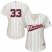 Minnesota Twins #33 Justin Morneau Cream Strip Alternate Womens Stitched MLB Jersey