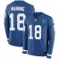 Nike Indianapolis Colts #18 Peyton Manning Royal Blue Team Color Mens Stitched NFL Limited Therma Long Sleeve Jersey