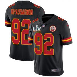 Nike Kansas City Chiefs #92 Tanoh Kpassagnon Black Mens Super Bowl LV Bound Stitched NFL Limited Rush Jersey