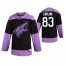 Adidas Arizona Coyotes #83 Conor Garland Mens Black Hockey Fights Cancer Practice NHL Jersey