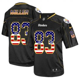 Nike Pittsburgh Steelers #83 Heath Miller Black Mens Stitched NFL Elite USA Flag Fashion Jersey