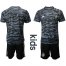 Germany Blank Black Goalkeeper Kid Soccer Country Jersey
