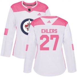 Adidas Winnipeg Jets #27 Nikolaj Ehlers White/Pink Authentic Fashion Womens Stitched NHL Jersey