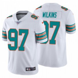Nike Miami Dolphins #97 Christian Wilkins White Alternate Mens Stitched NFL 100th Season Vapor Untouchable Limited Jersey