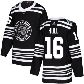 Adidas Chicago Blackhawks #16 Bobby Hull Black Authentic 2019 Winter Classic Stitched NHL Jersey