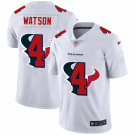 Houston Texans #4 Deshaun Watson White Mens Nike Team Logo Dual Overlap Limited NFL Jersey