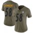 Nike Pittsburgh Steelers #58 Jack Lambert Olive Womens Stitched NFL Limited 2017 Salute to Service Jersey