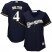 Milwaukee Brewers #4 Paul Molitor Navy Blue Alternate Womens Stitched MLB Jersey