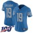 Nike Detroit Lions #19 Kenny Golladay Blue Team Color Womens Stitched NFL 100th Season Vapor Limited Jersey