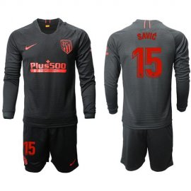 Atletico Madrid #15 Savic Away Long Sleeves Soccer Club Jersey