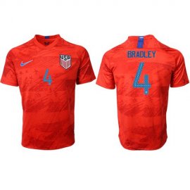 USA #4 Bradley Away Soccer Country Jersey