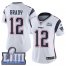 Nike New England Patriots #12 Tom Brady White Super Bowl LIII Bound Womens Stitched NFL Vapor Untouchable Limited Jersey