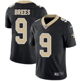 Nike New Orleans Saints #9 Drew Brees Black Team Color Mens Stitched NFL Vapor Untouchable Limited Jersey