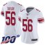 Nike New York Giants #56 Lawrence Taylor White Womens Stitched NFL 100th Season Vapor Limited Jersey