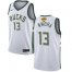 Nike Milwaukee Bucks #13 Jordan Nwora Mens 2021 NBA Finals Bound Swingman Association Edition Jersey White Youth