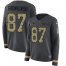 Nike New England Patriots #87 Rob Gronkowski Anthracite Salute to Service Womens Stitched NFL Limited Therma Long Sleeve Jersey