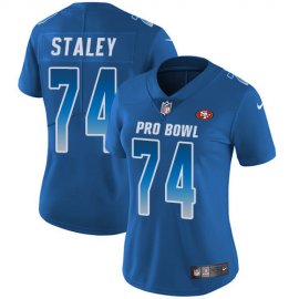Nike San Francisco 49ers #74 Joe Staley Royal Womens Stitched NFL Limited NFC 2018 Pro Bowl Jersey