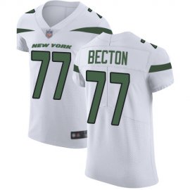 Nike New York Jets #77 Mekhi Becton White Mens Stitched NFL New Elite Jersey