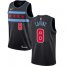 Mens Nike Chicago Bulls #8 Zach LaVine Black NBA Swingman City Edition 2018-19 Jersey