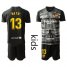 Barcelona #13 Neto Black Goalkeeper Kid Soccer Club Jersey